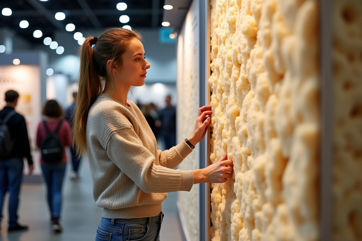 Jeune femme examine un mur isolé lors d