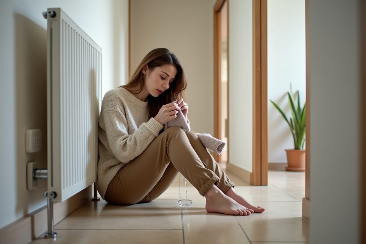 Jeune femme surpris fuite d