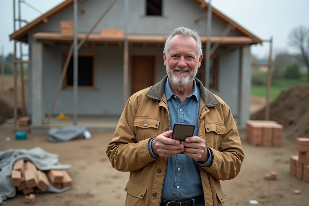 Homme utilise une application de comparaison sur son smartphone