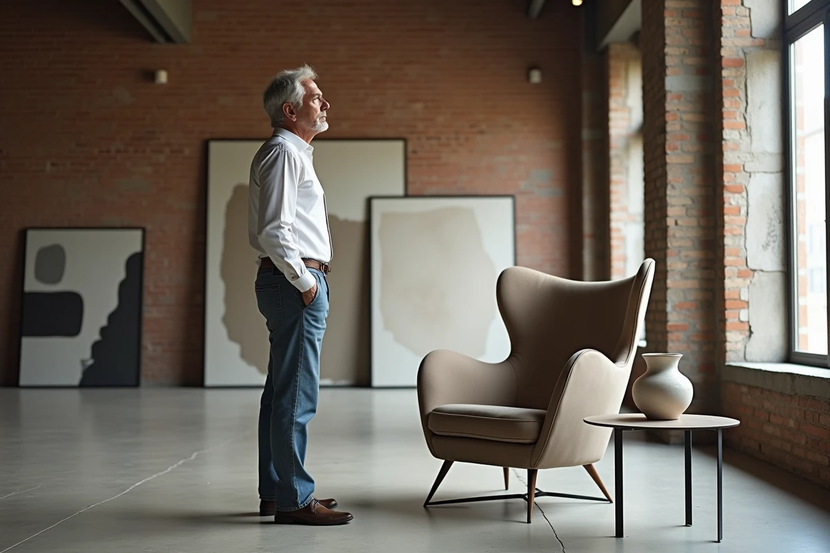 Homme pensif près d