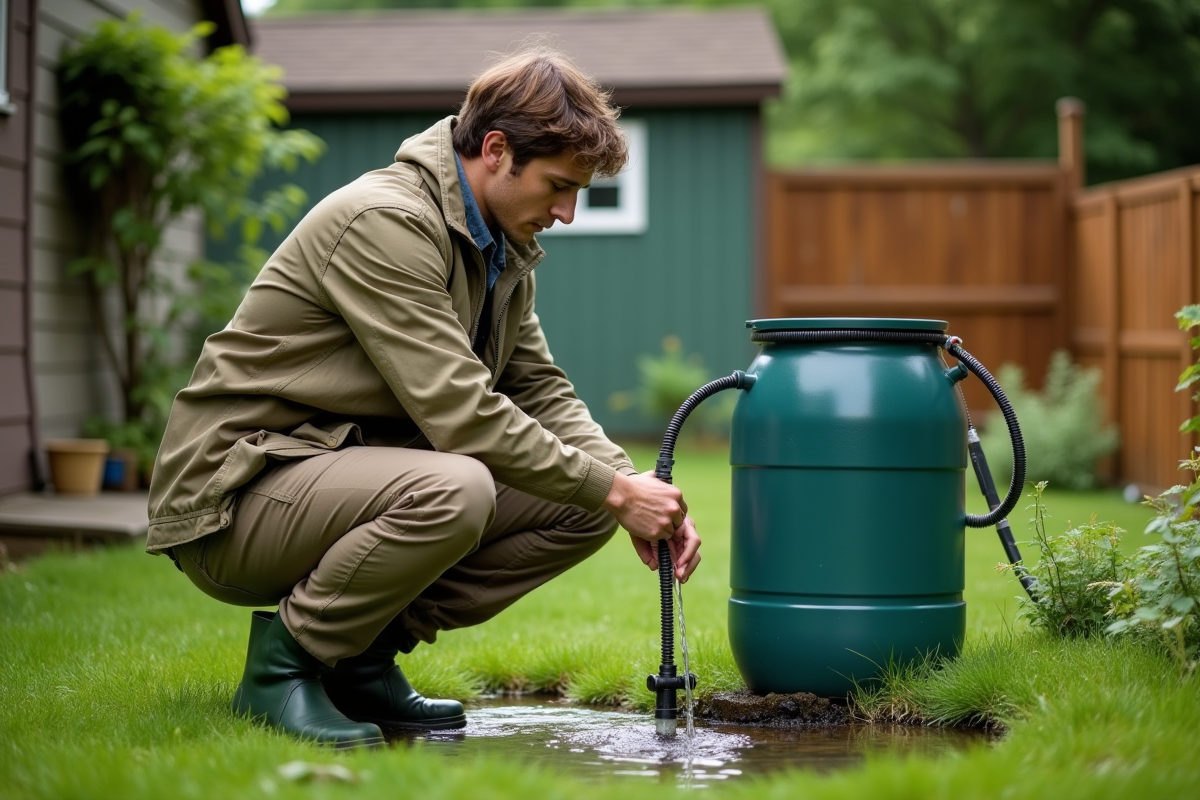 Jeune homme vérifiant un système de récupération d